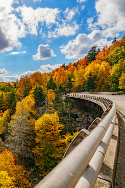 View of the Blue Ridge Parkway in Autumn.