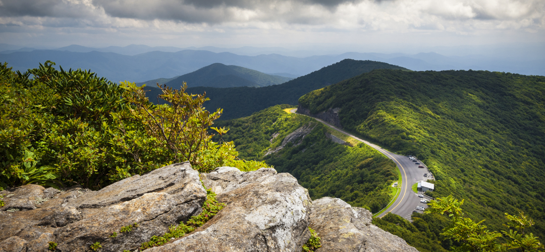 View of the Blue Ridge Parkway from Craggy Gardens.
